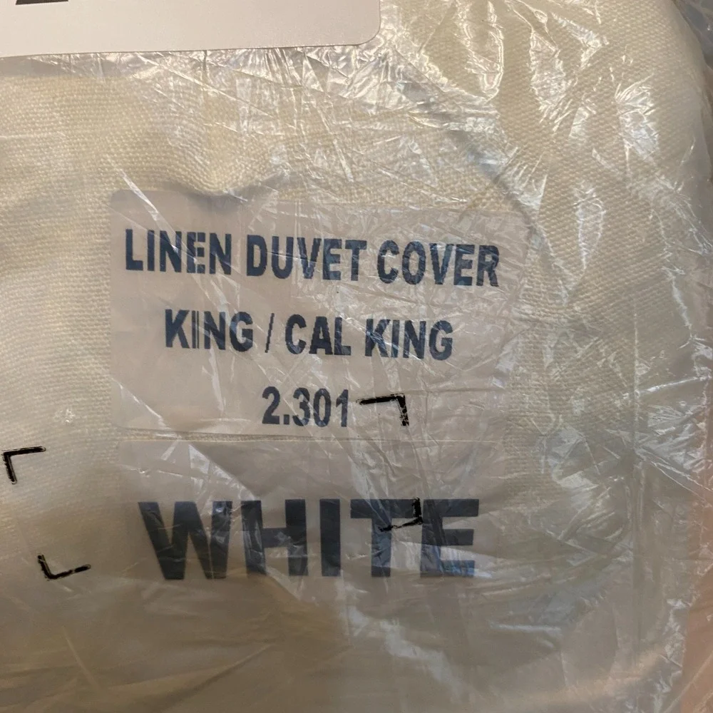 Quince European Linen Duvet Cover King/Cal King White NO SHAMS